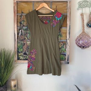 Johnny Was LA Cotton Embroidered Dress small